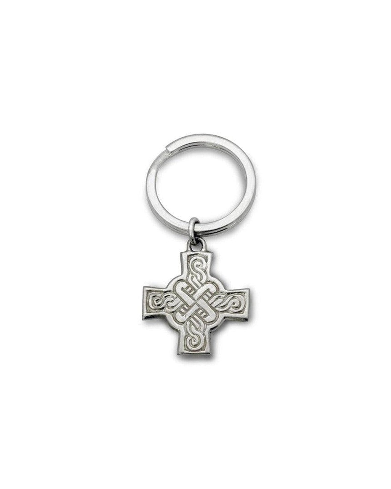 Silver Celtic Cross Keyring designed by Dunstan Pruden Keyring Pruden and Smith