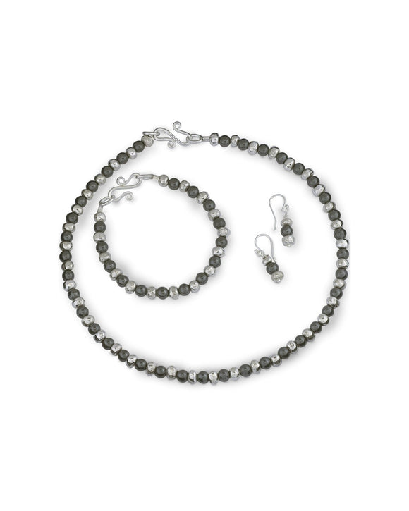 Silver Nugget and Gemstone Necklace Necklace Pruden and Smith