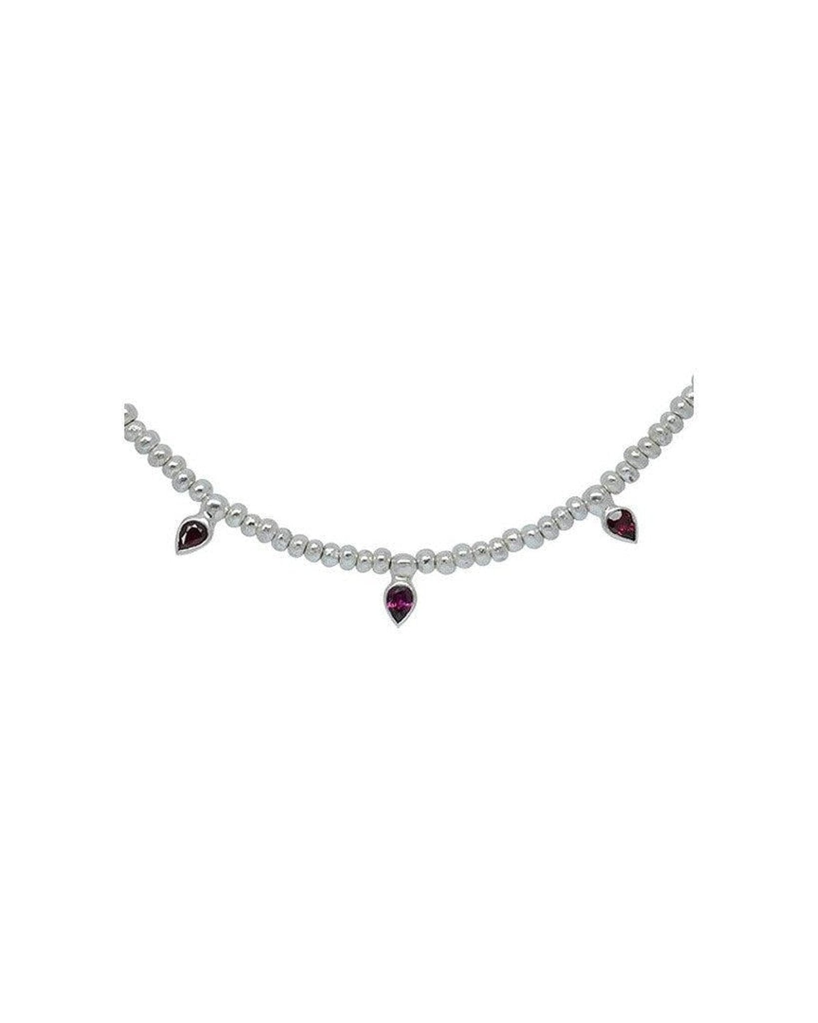 Silver Nugget Drop Ruby Necklace Necklace Pruden and Smith