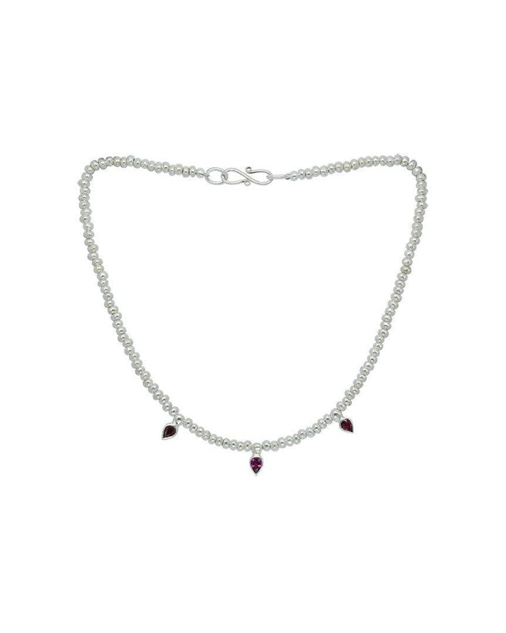Silver Nugget Drop Ruby Necklace Necklace Pruden and Smith