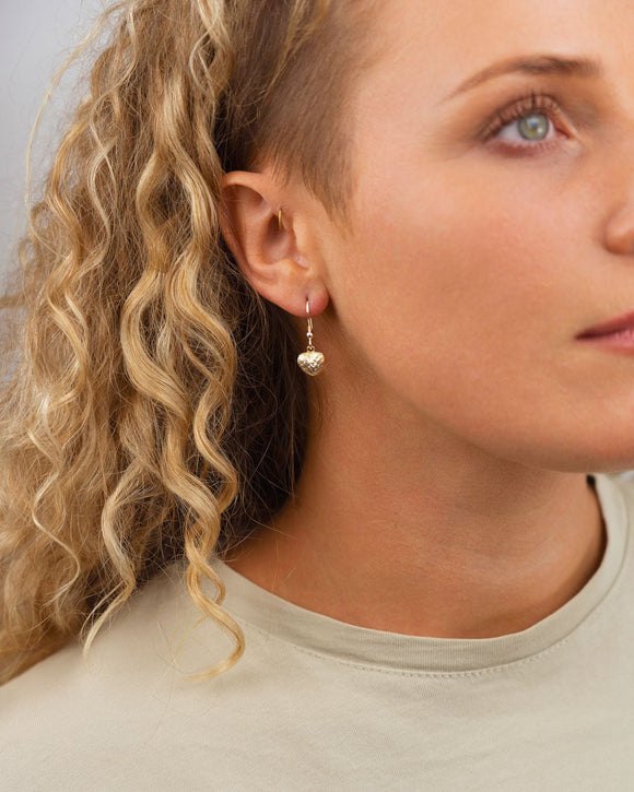 Silver Nugget Heart Earrings Earrings Pruden and Smith