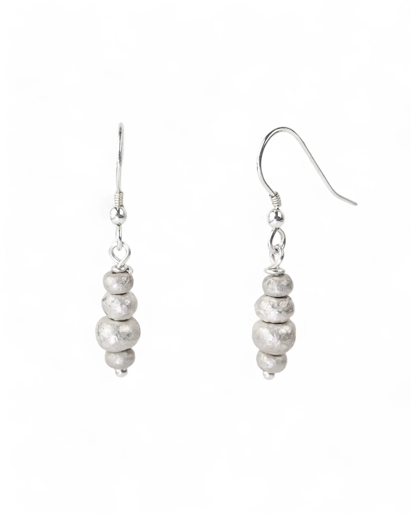 Silver Nugget Random Drop Earrings Earrings Pruden and Smith