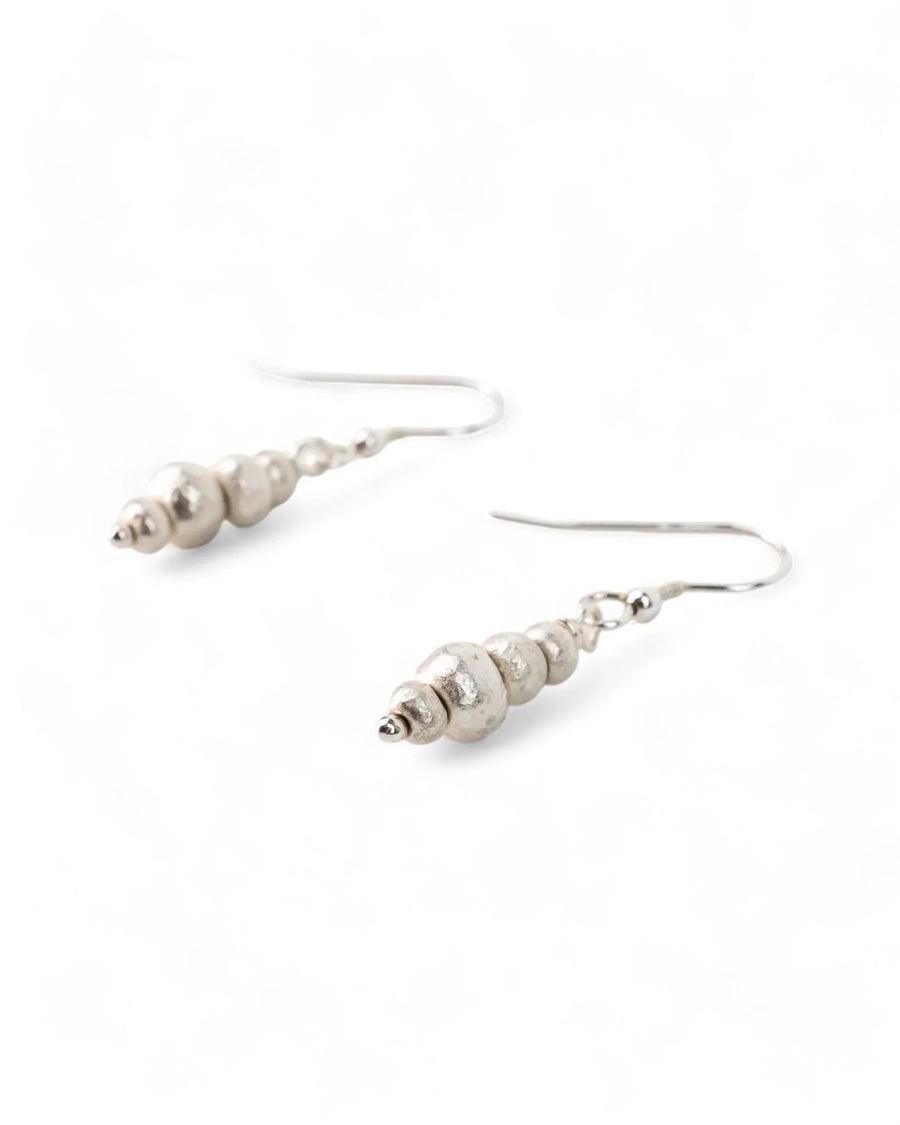 Silver Nugget Random Drop Earrings Earrings Pruden and Smith