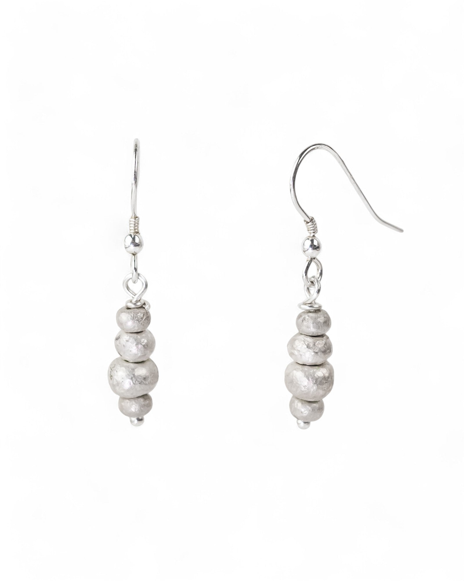 Silver Nugget Random Drop Earrings Earrings Pruden and Smith