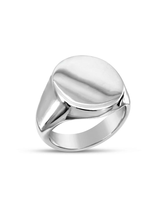 Silver Oval Signet Ring Ring Pruden and Smith