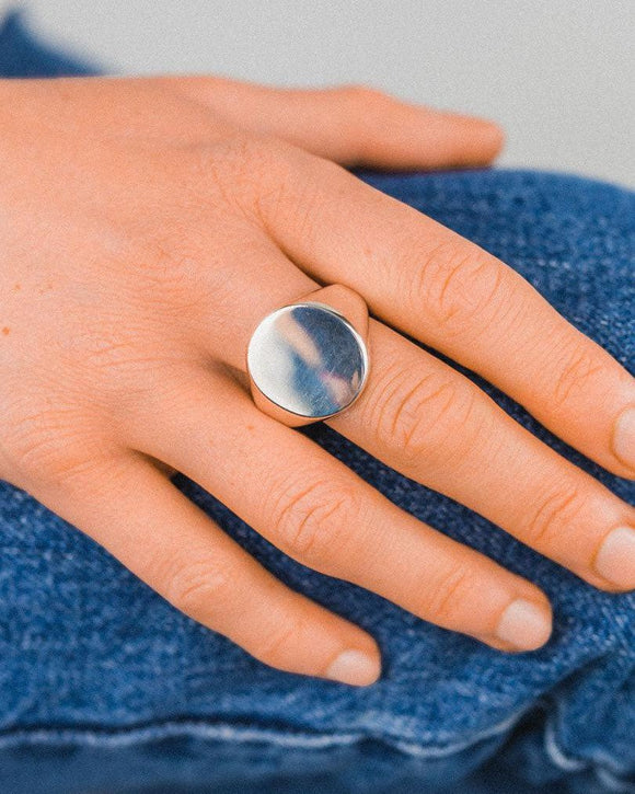 Silver Oval Signet Ring Ring Pruden and Smith