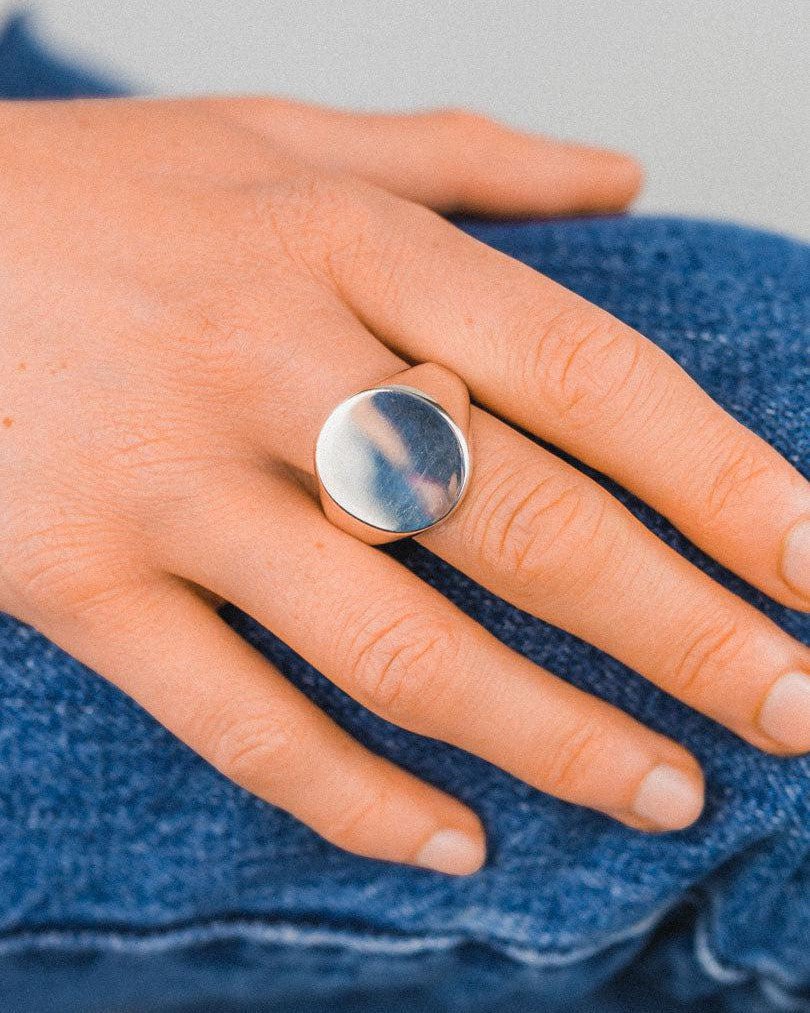 Silver Oval Signet Ring Ring Pruden and Smith