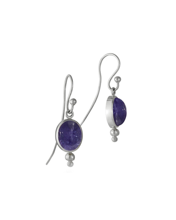 Silver Tanzanite Drop Earrings Earrings Pruden and Smith