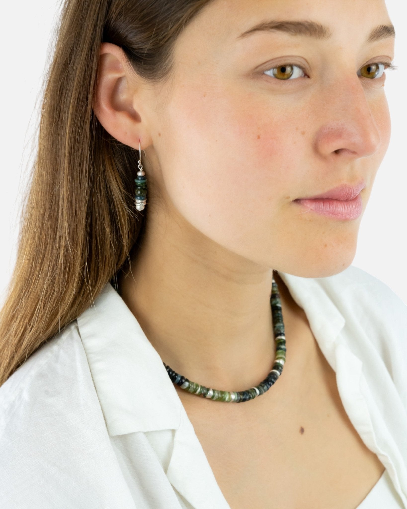 Silver Tourmaline Earrings (Green) Necklace Pruden and Smith