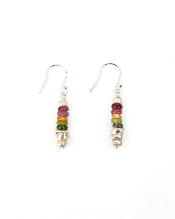 Silver Tourmaline Earrings (Mixed Colour) Necklace Pruden and Smith