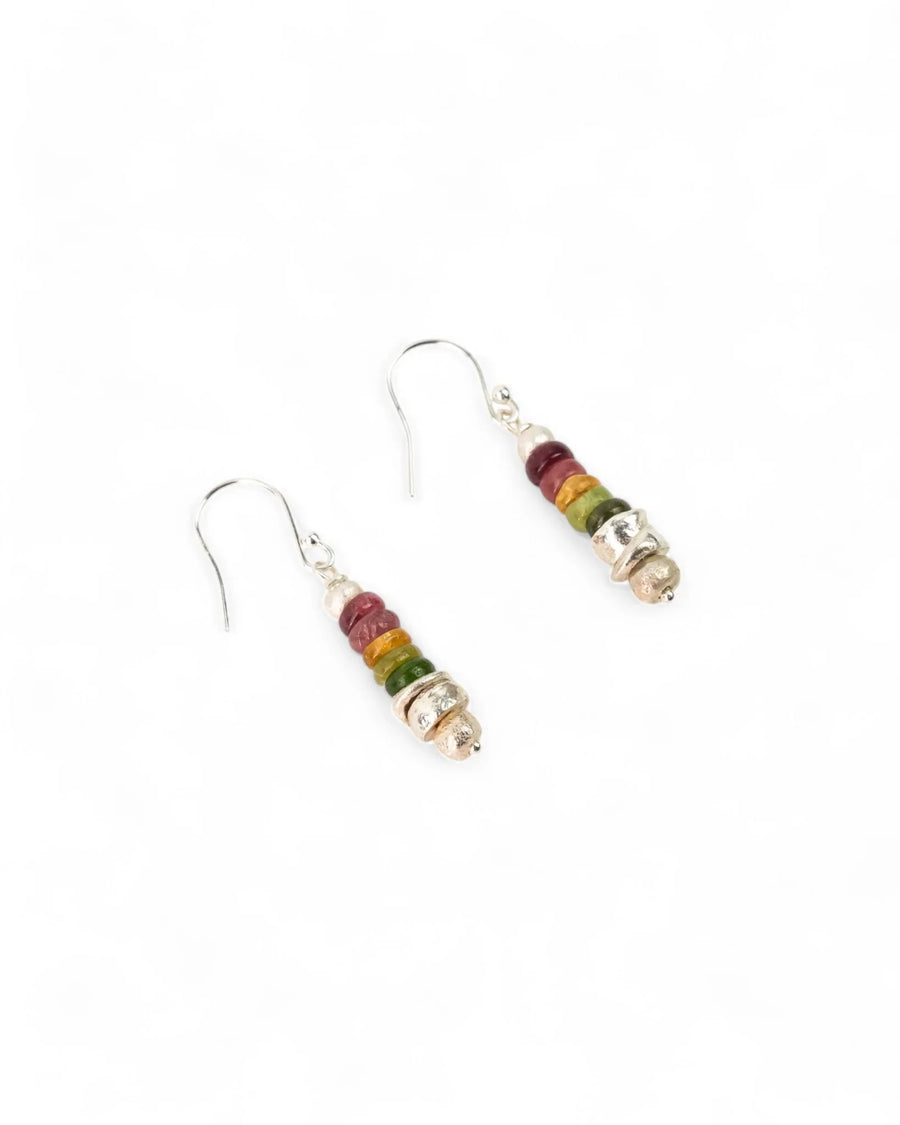 Silver Tourmaline Earrings (Mixed Colour) Necklace Pruden and Smith