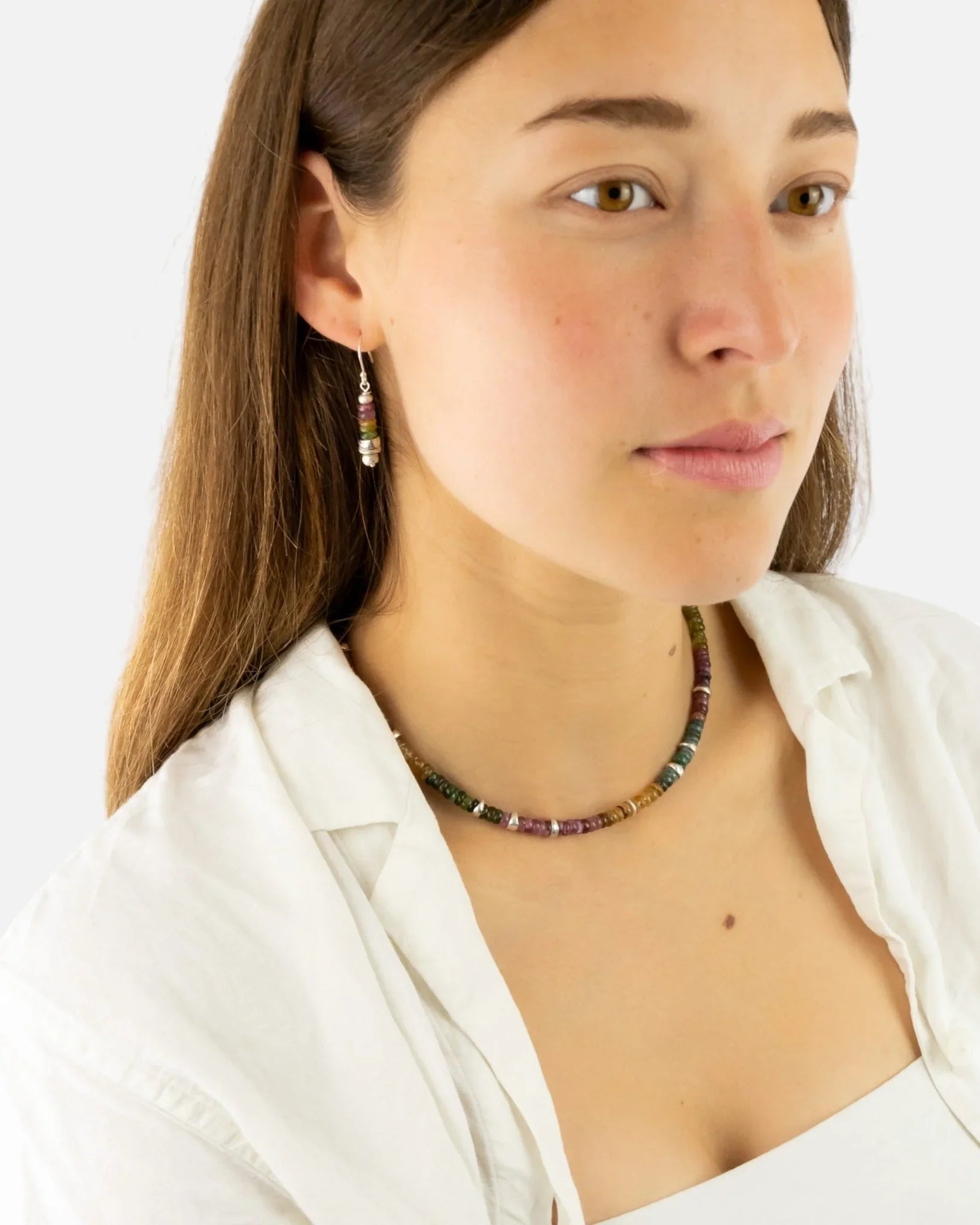 Silver Tourmaline Necklace (Multi-Colour) Necklace Pruden and Smith