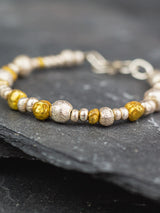 Gold and Silver nugget bracelet 