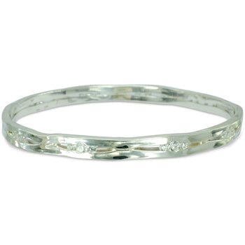 Trap Solid Silver and Diamond Bangle Bangle Pruden and Smith   