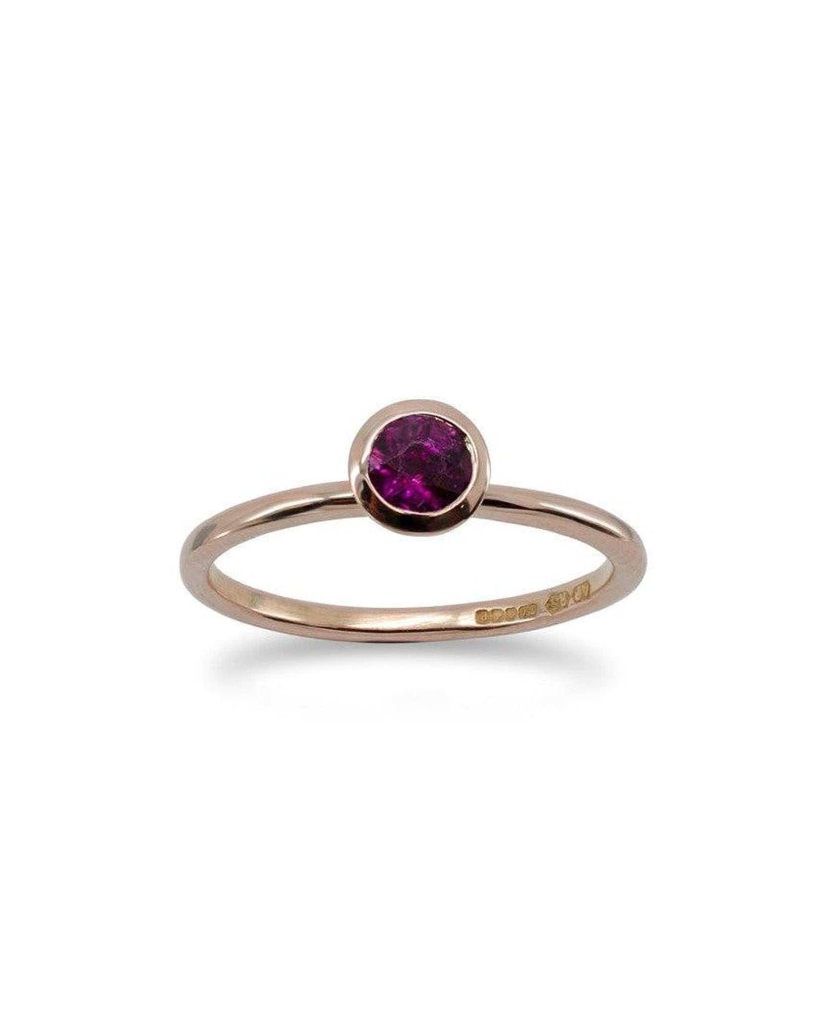 Simple Ruby Rose Gold Stacking Ring Ring Pruden and Smith