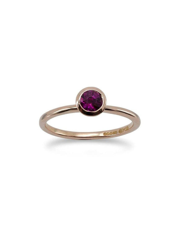 Simple Ruby Rose Gold Stacking Ring Ring Pruden and Smith