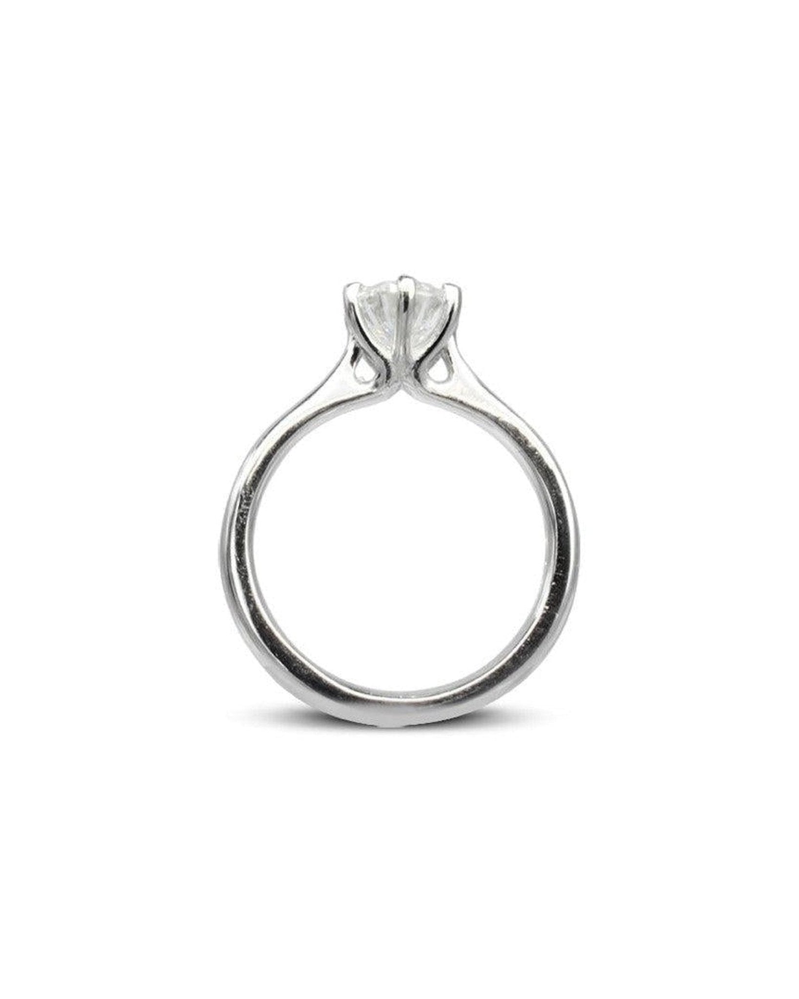 Six Claw Platinum Engagement Ring Ring Pruden and Smith