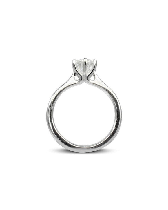 Six Claw Platinum Engagement Ring Ring Pruden and Smith