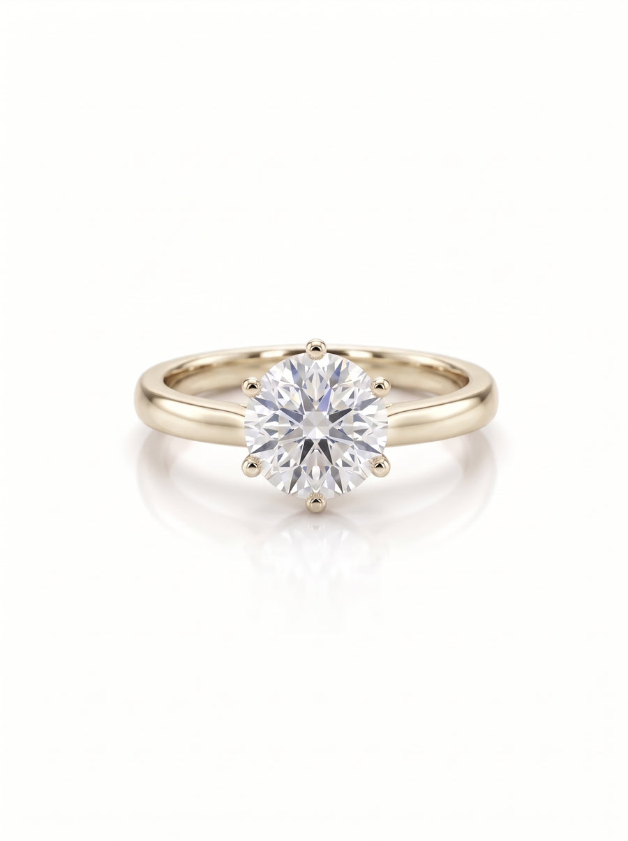 Six Claw Platinum Engagement Ring