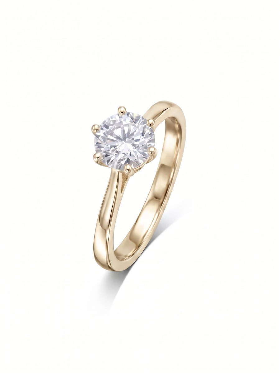 Six Claw Platinum Engagement Ring