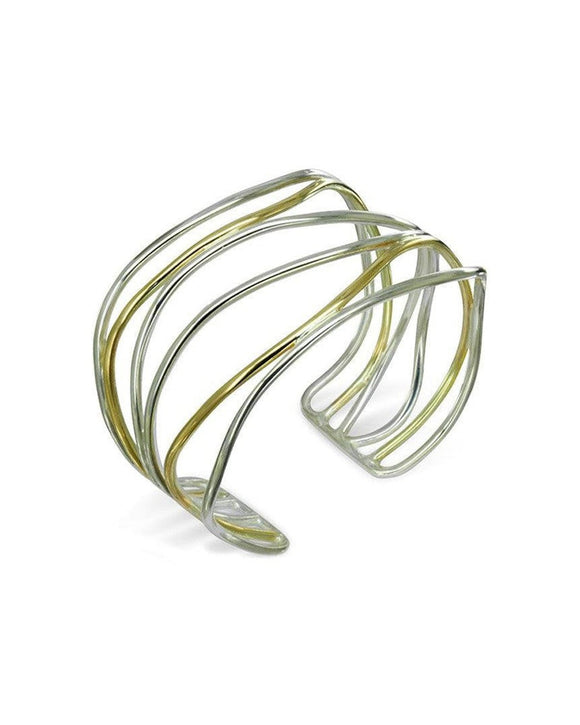 Six Strand Gold and Silver Cuff Bangle Bangle Pruden and Smith