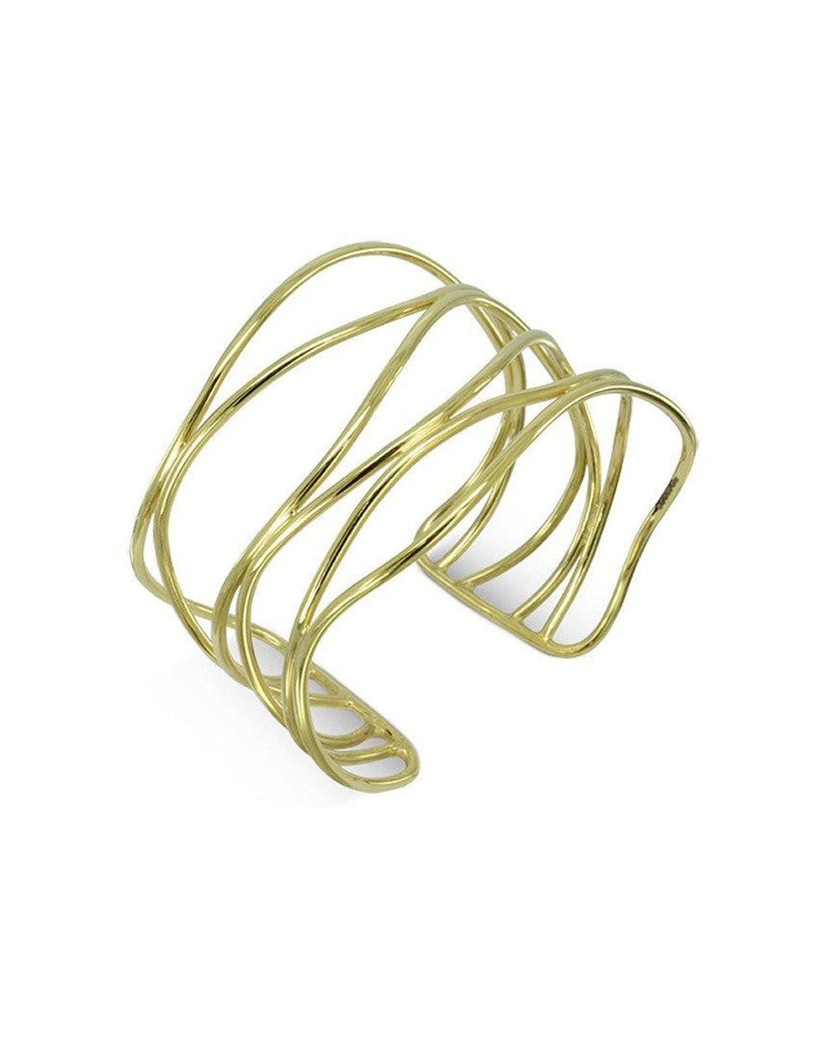 Six Strand Solid 9ct Gold Cuff Bangle (Wide) Bangle Pruden and Smith 9ct Yellow Gold
