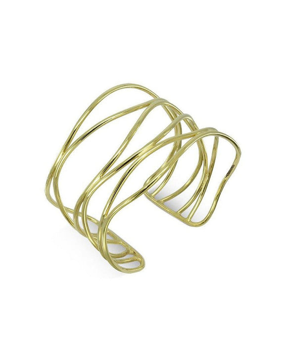 Six Strand Solid 9ct Gold Cuff Bangle (Wide) Bangle Pruden and Smith 9ct Yellow Gold