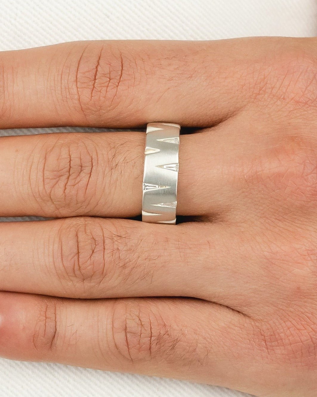 Slash Diamond Platinum Ring Ring Pruden and Smith