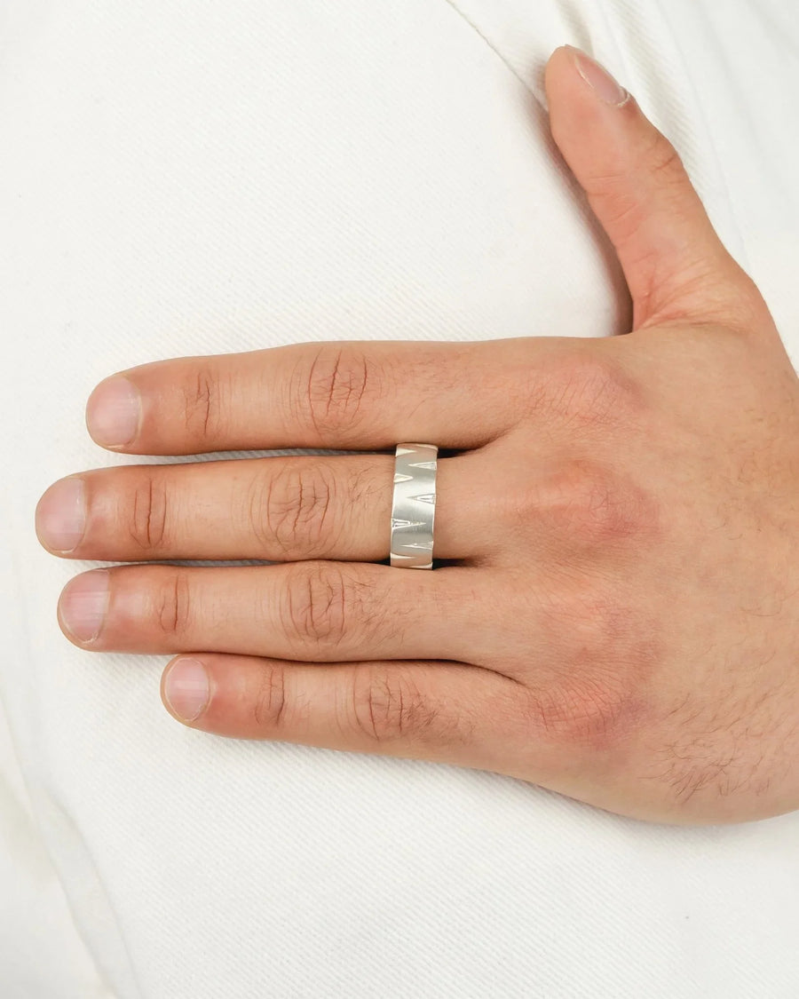 Slash Diamond Platinum Ring Ring Pruden and Smith