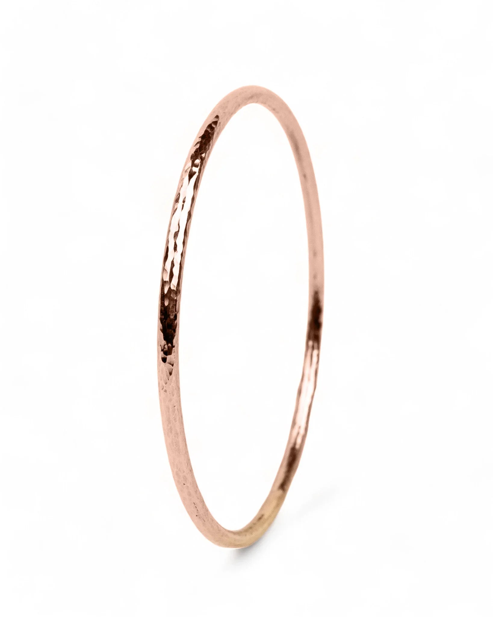 Solid 9ct Gold Bangle Round Hammered (2-3mm) | Pruden & Smith