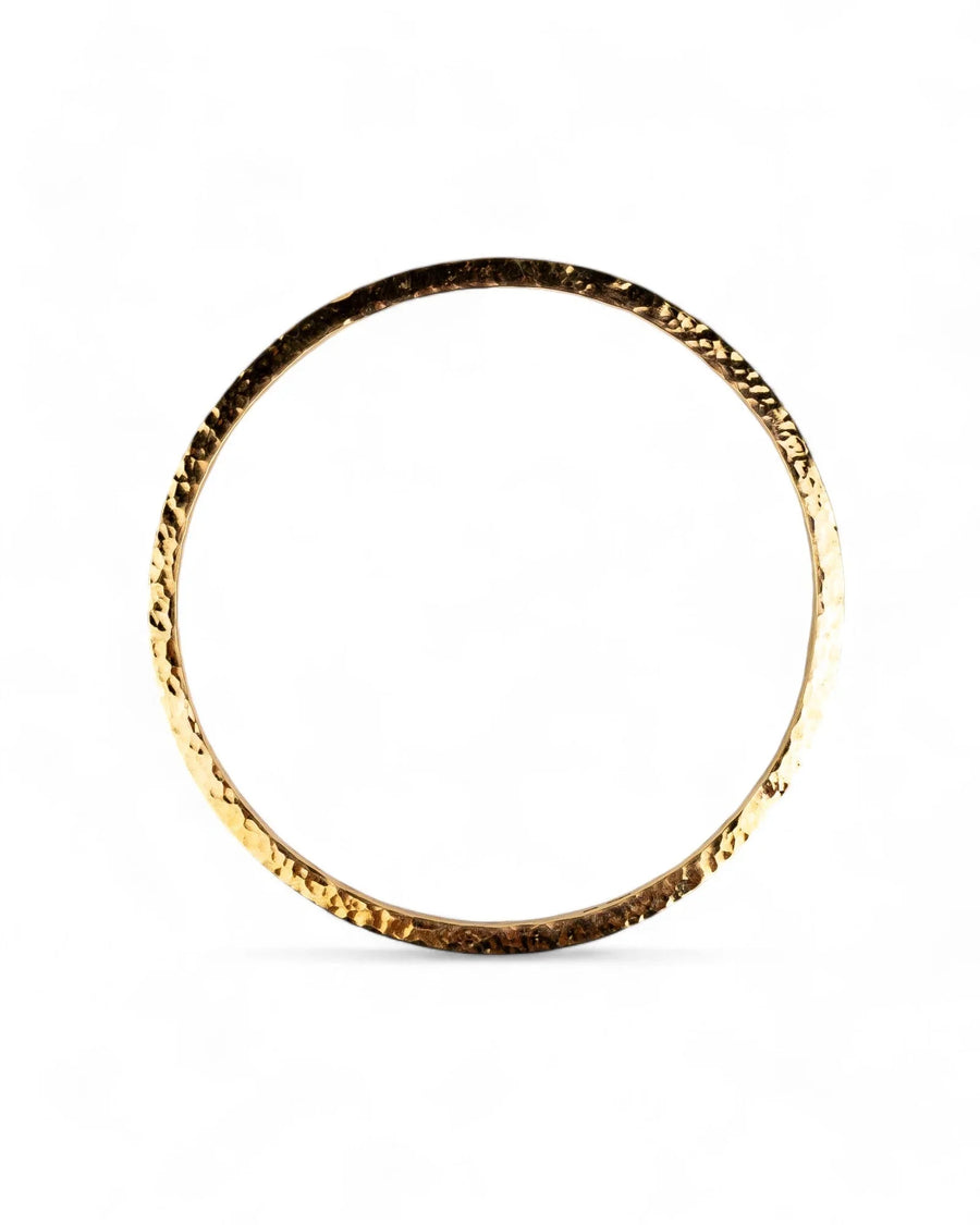 Hammered Solid 9ct Gold Square Bangle Bangle Pruden and Smith
