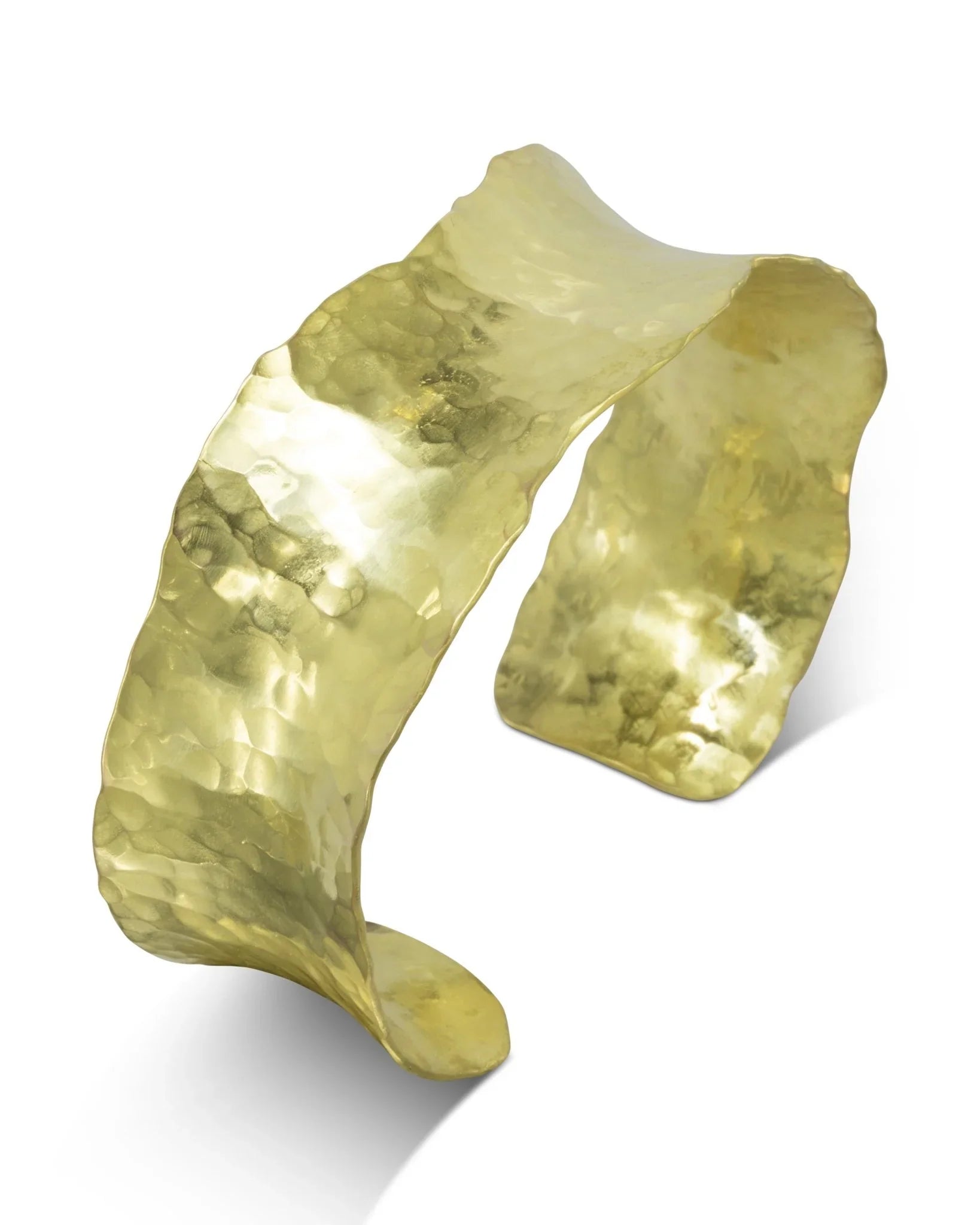 Hammered Wave Edge Solid 9ct Gold Bangle Bangle Pruden and Smith