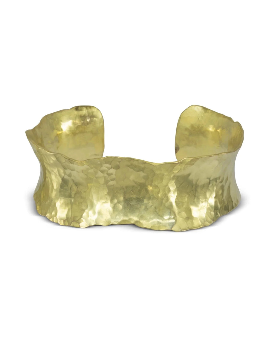 Hammered Wave Edge Solid 9ct Gold Bangle Bangle Pruden and Smith