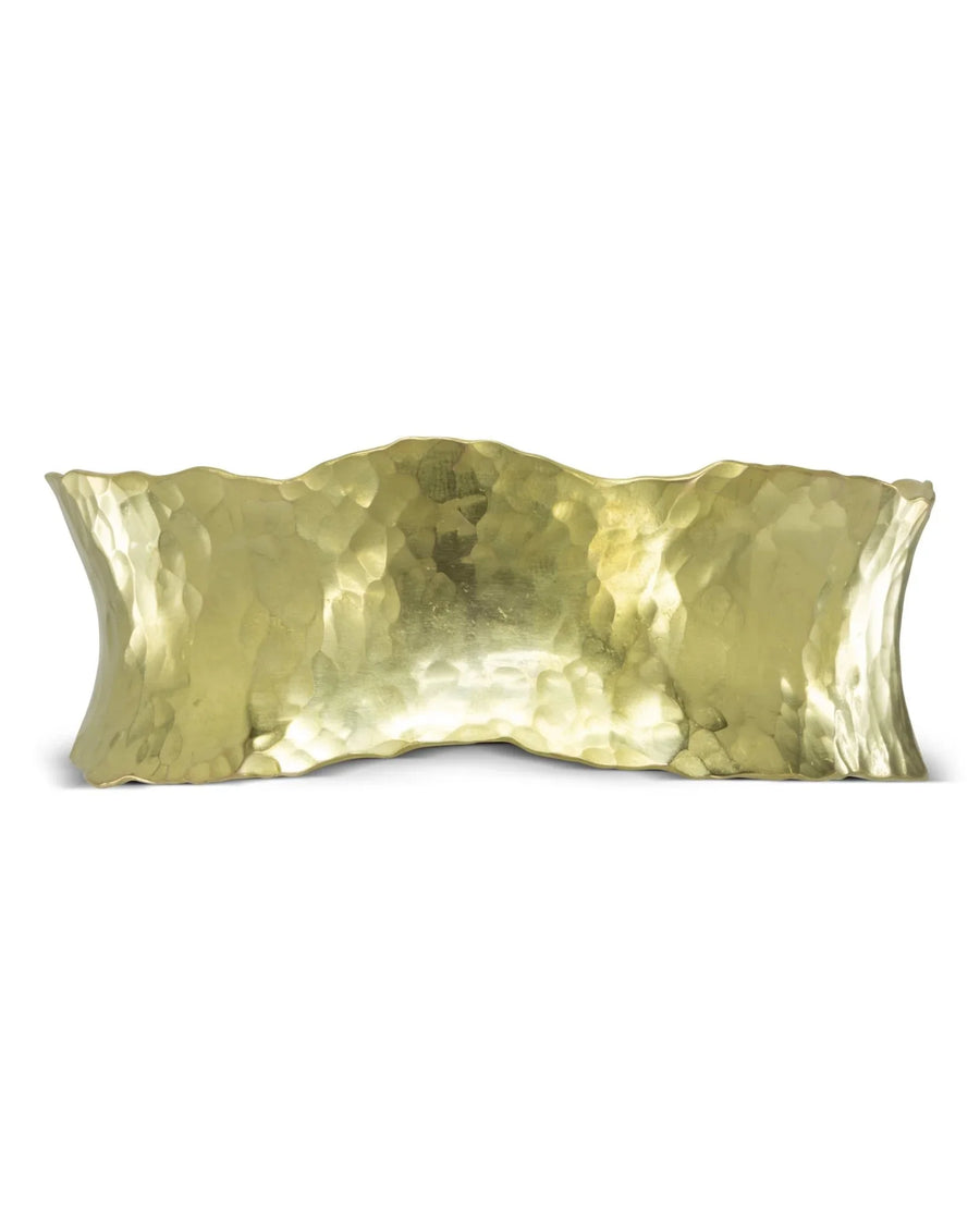 Hammered Wave Edge Solid 9ct Gold Bangle Bangle Pruden and Smith