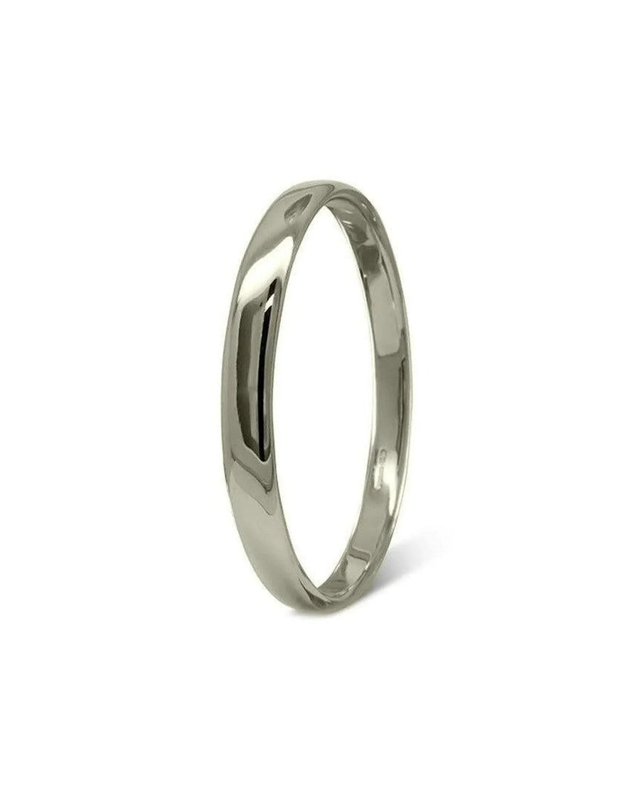 Polished Solid 9ct Gold Oval Bangle (8mm) Bangle Pruden and Smith Small (60mmID) 9ct White Gold