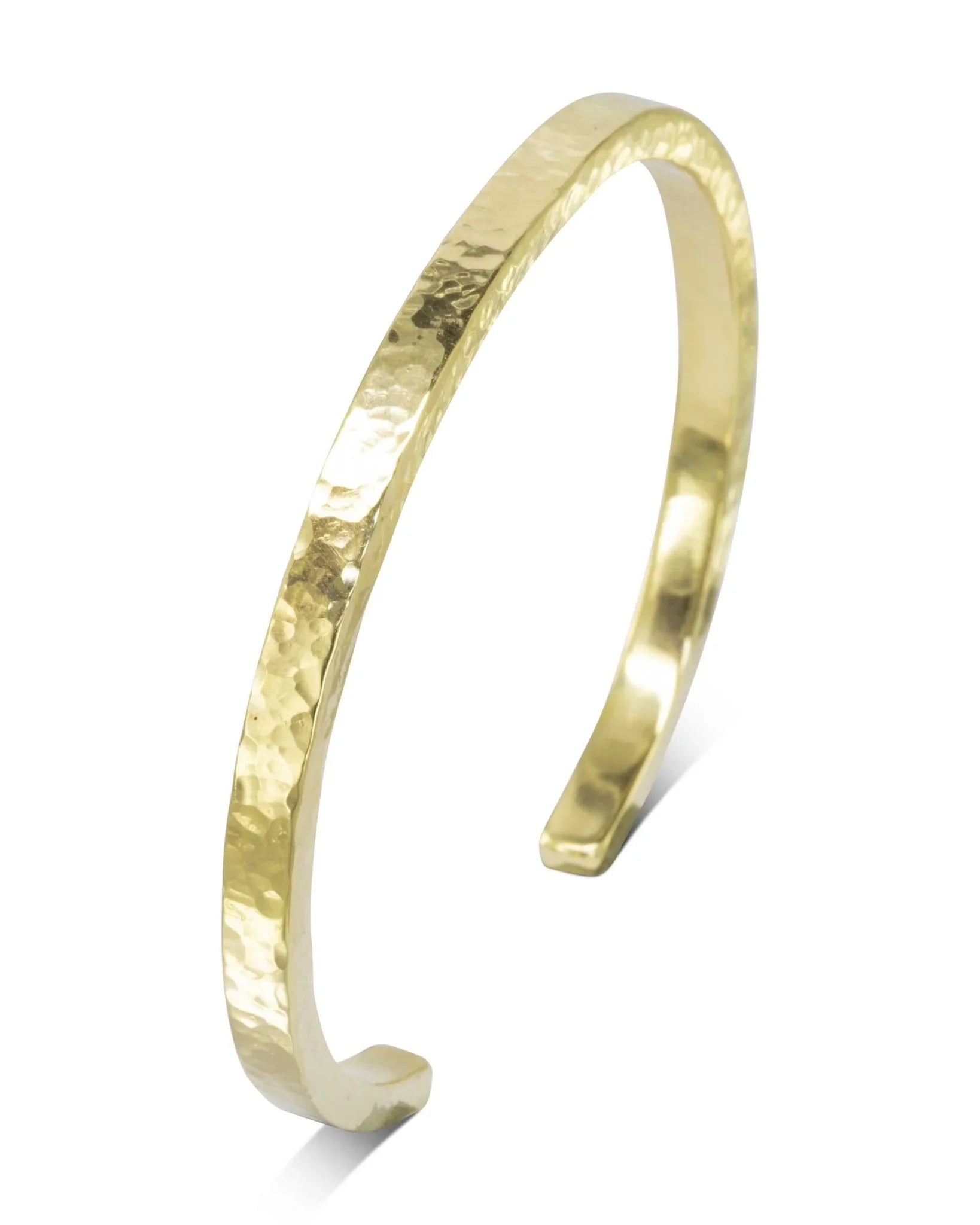 Hammered Solid Gold Square Cuff Bangle Bangle Pruden and Smith