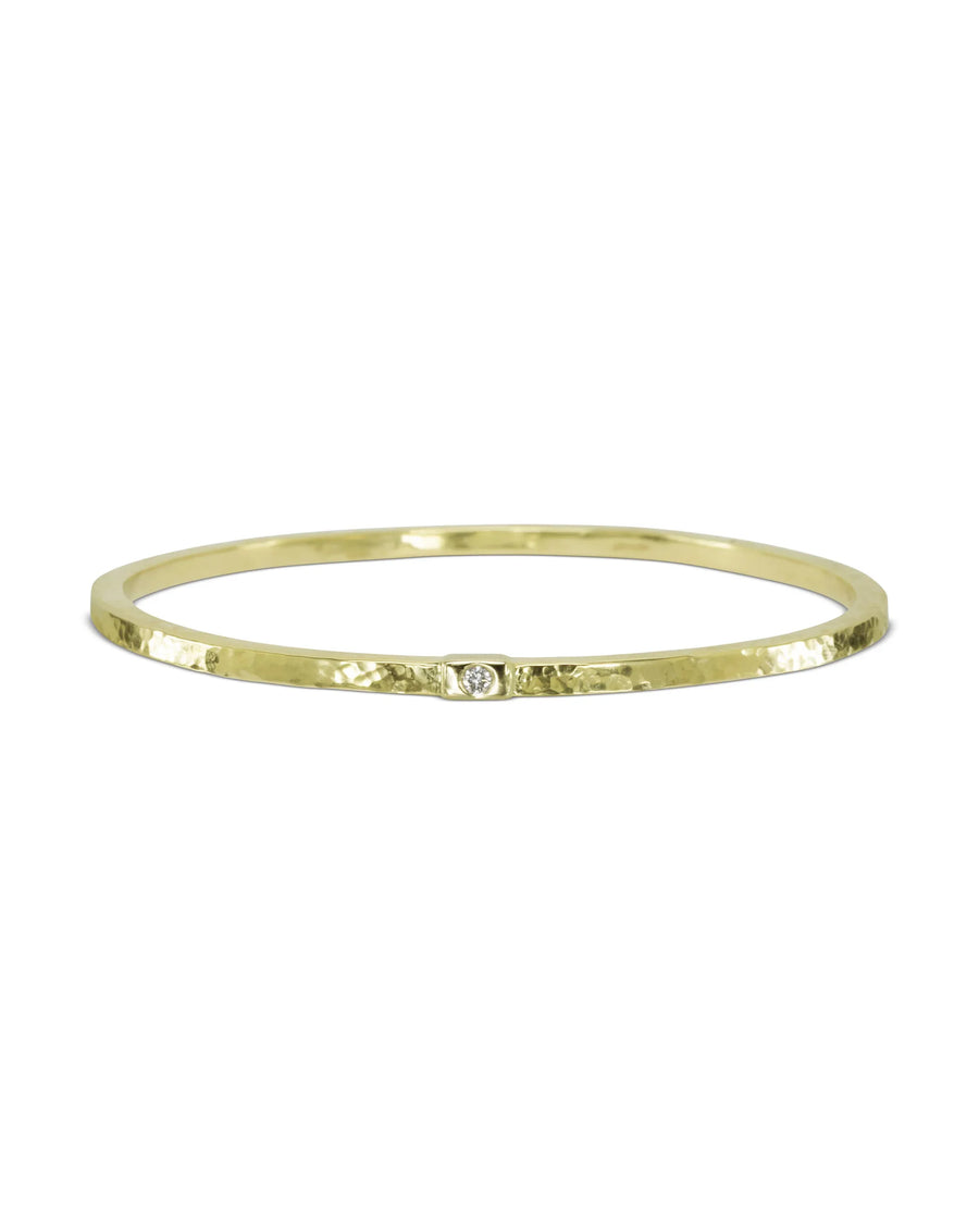 Solid Gold Birthstone Bangle Square Hammered Pruden and Smith