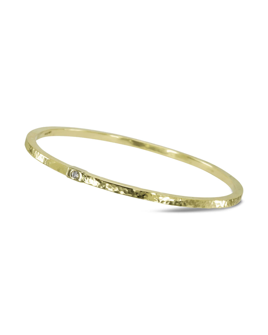 Solid Gold Birthstone Bangle Square Hammered Pruden and Smith