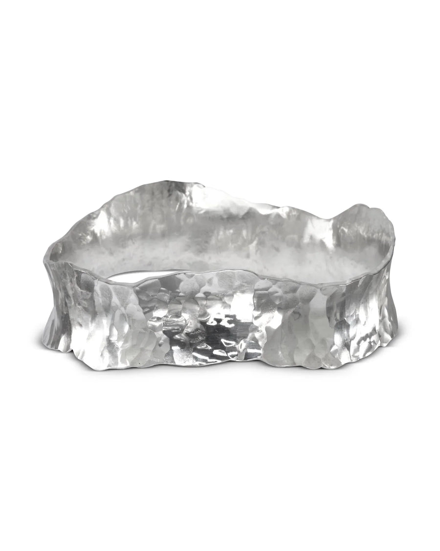 Hammered Concave Solid Silver Bangle (Wave) Bangle Pruden and Smith