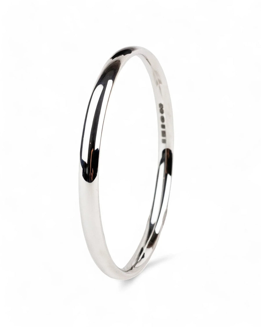 Oval Solid Silver Bangle (6mm) Bangle Pruden and Smith Small (60mmID) Polished