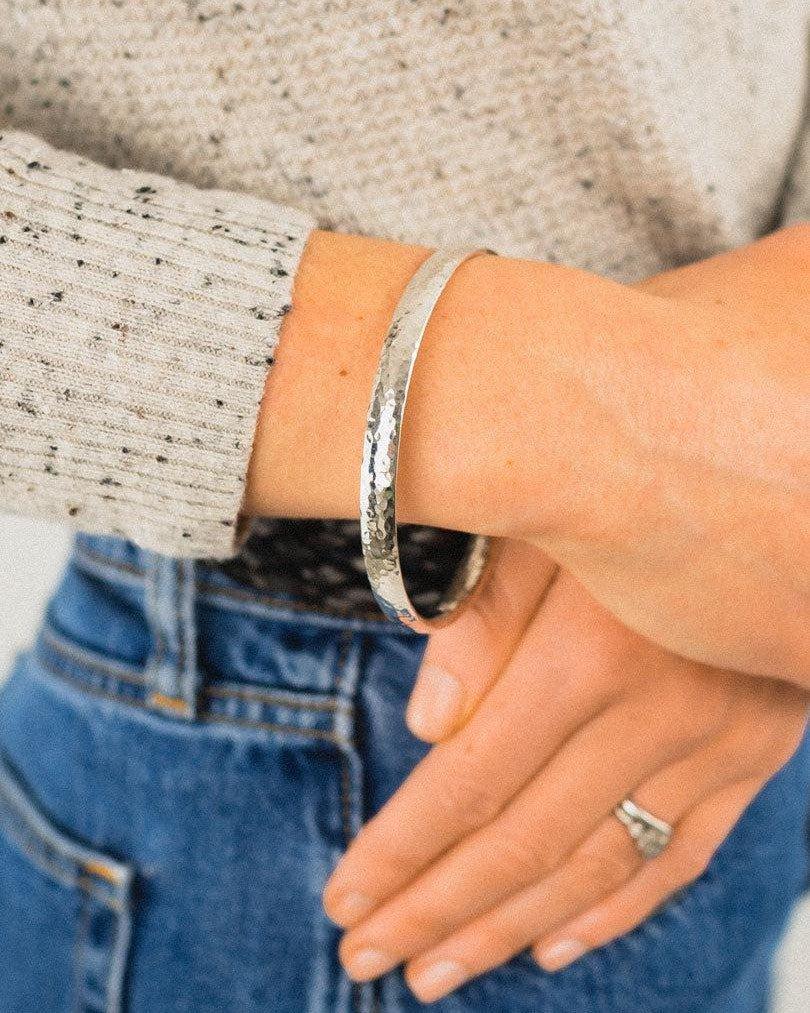 Oval Solid Silver Bangle (8mm) Bangle Pruden and Smith