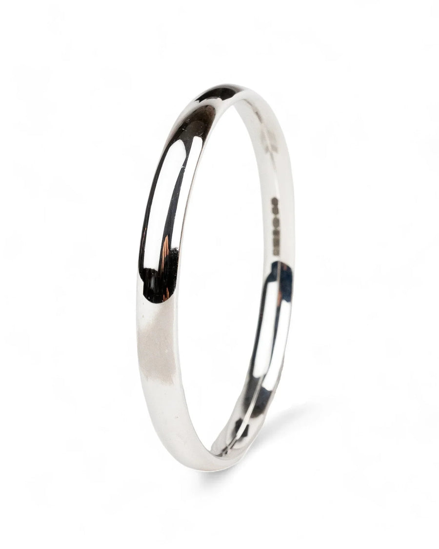 Oval Solid Silver Bangle (8mm) Bangle Pruden and Smith Small (60mmID) Polished