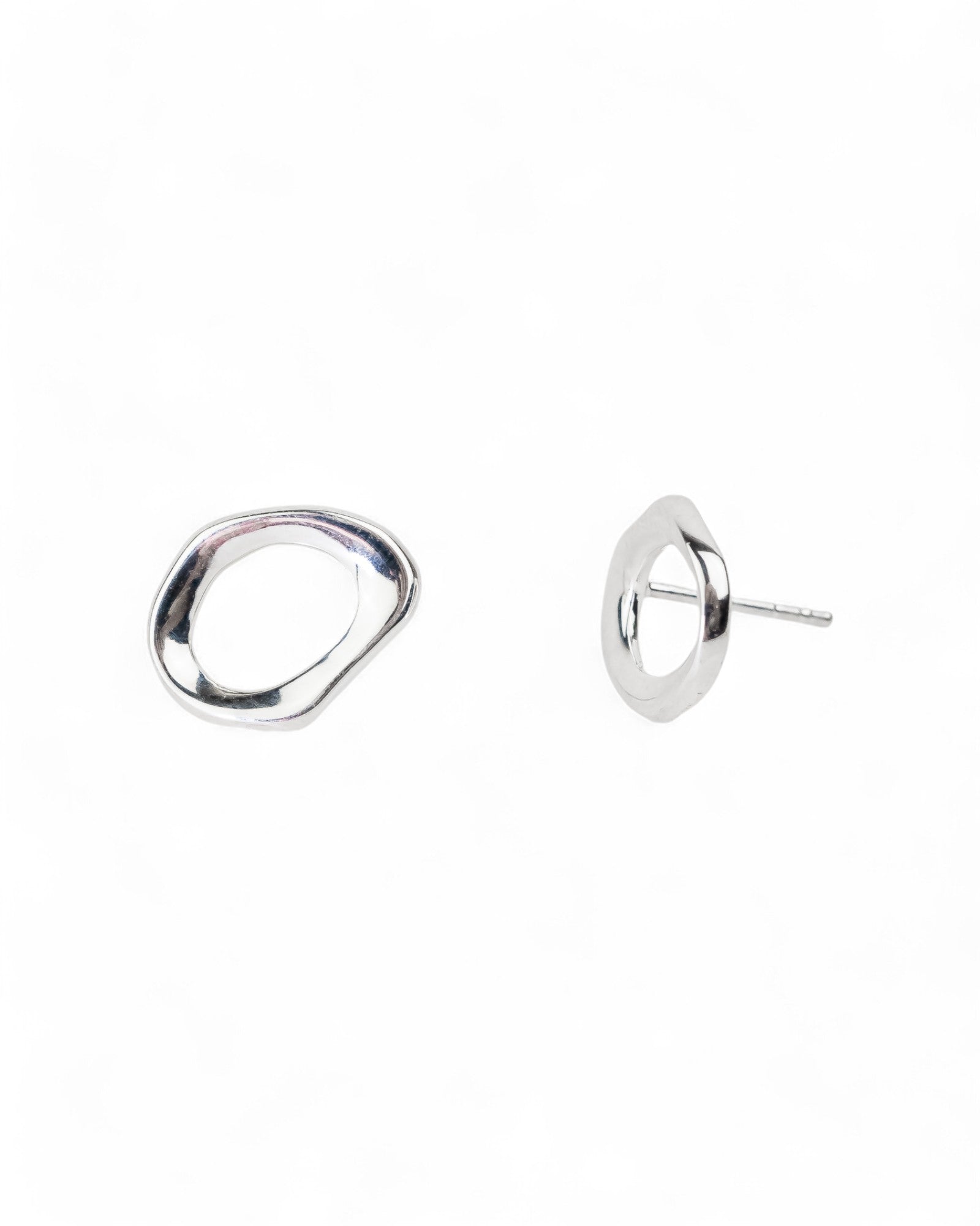 Solid Silver Loop Stud Earrings Earrings Pruden and Smith