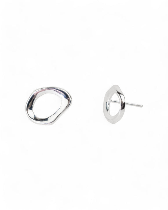 Solid Silver Loop Stud Earrings Earrings Pruden and Smith