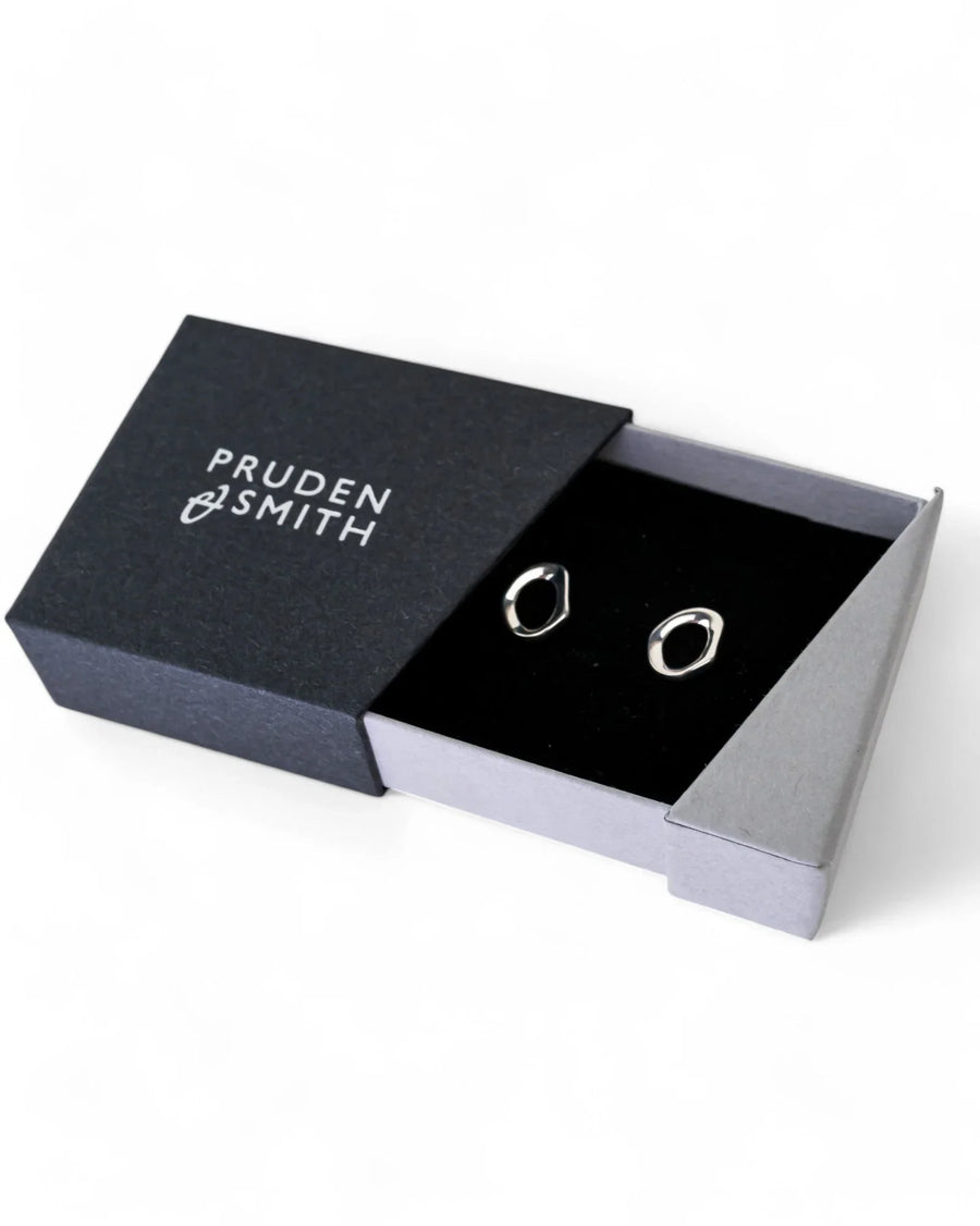 Solid Silver Loop Stud Earrings Earrings Pruden and Smith