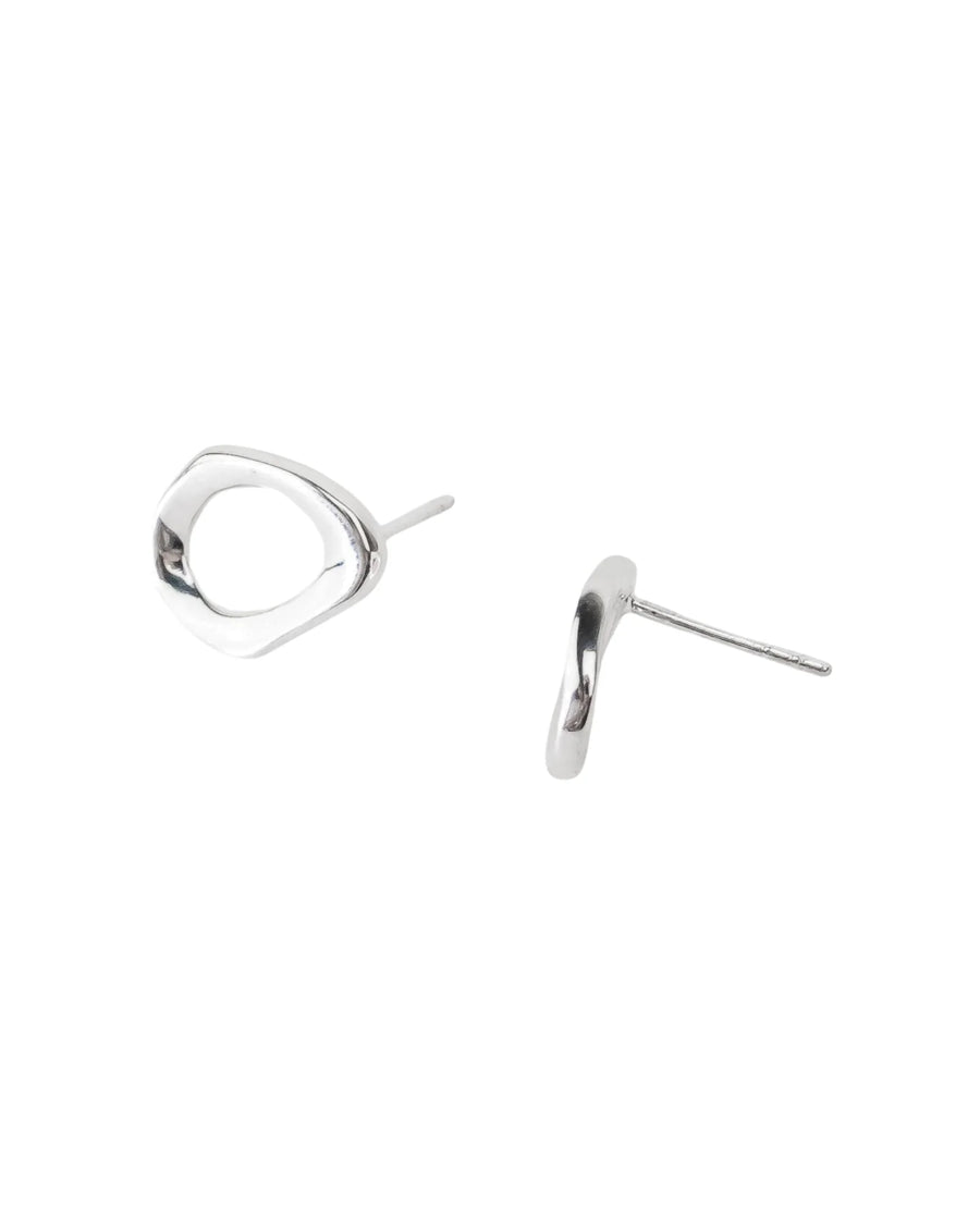 Solid Silver Loop Stud Earrings Earrings Pruden and Smith