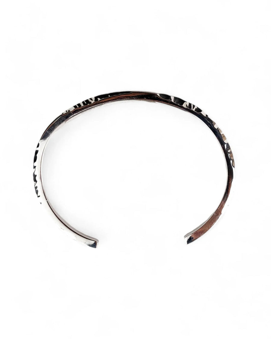 Side Hammered Solid Silver Cuff Bangle Bangle Pruden and Smith