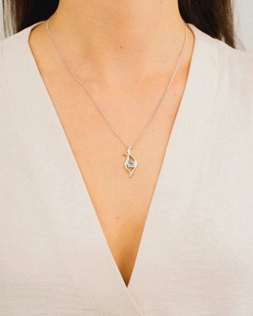 Spiky 9ct White Gold Gemstone Pendant Pendant Pruden and Smith