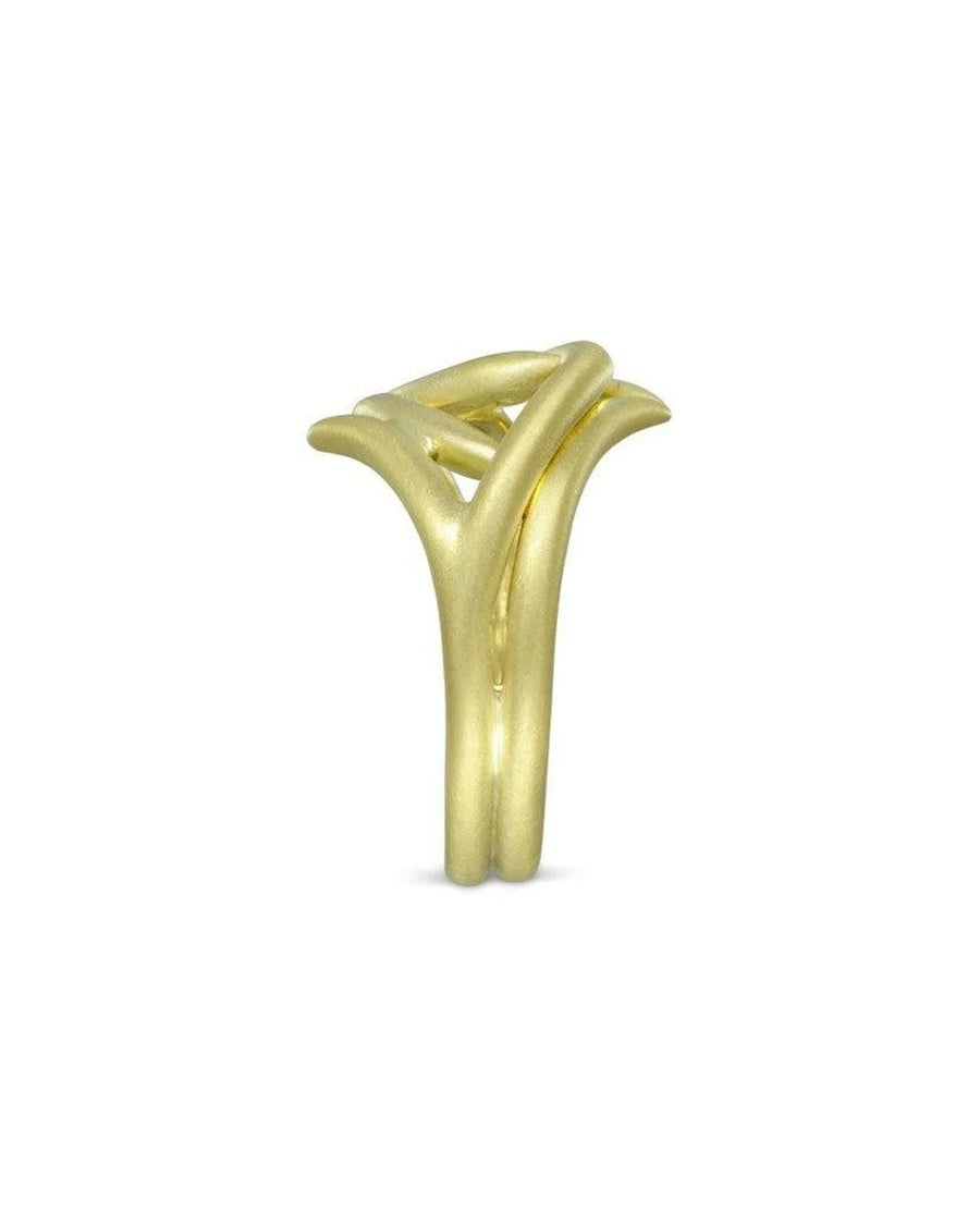 Spiky Brushed Yellow Gold Dress Ring Ring Pruden and Smith
