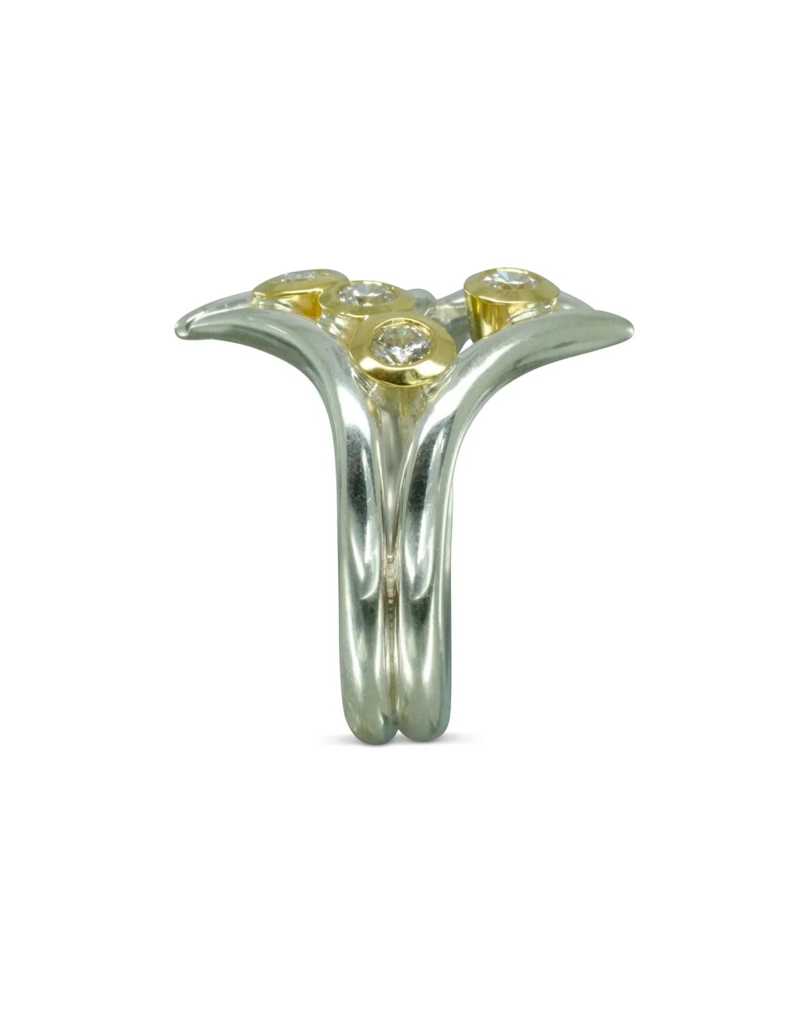 Spiky Diamond Two Colour Dress Ring Ring Pruden and Smith